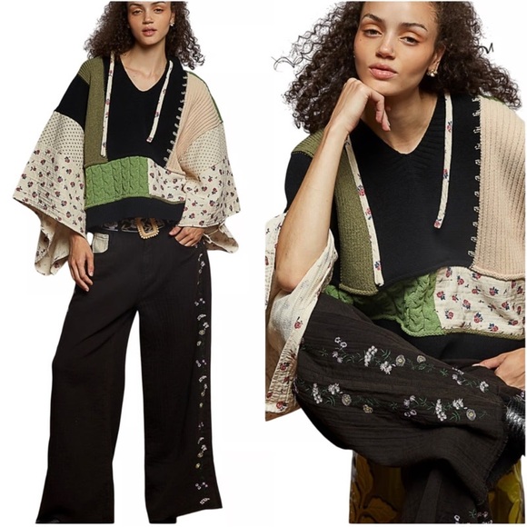 NWT POL MULTI TEXTURED COLOR
BLOCK V-NECK HOODIE
SWEATER - Picture 3 of 8